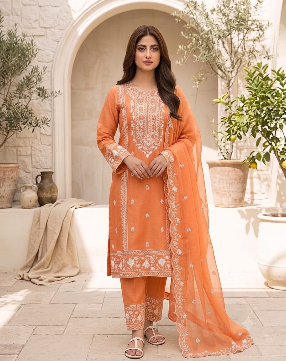 BAREEZE EMBRIODERY 3 PIECE LAWN