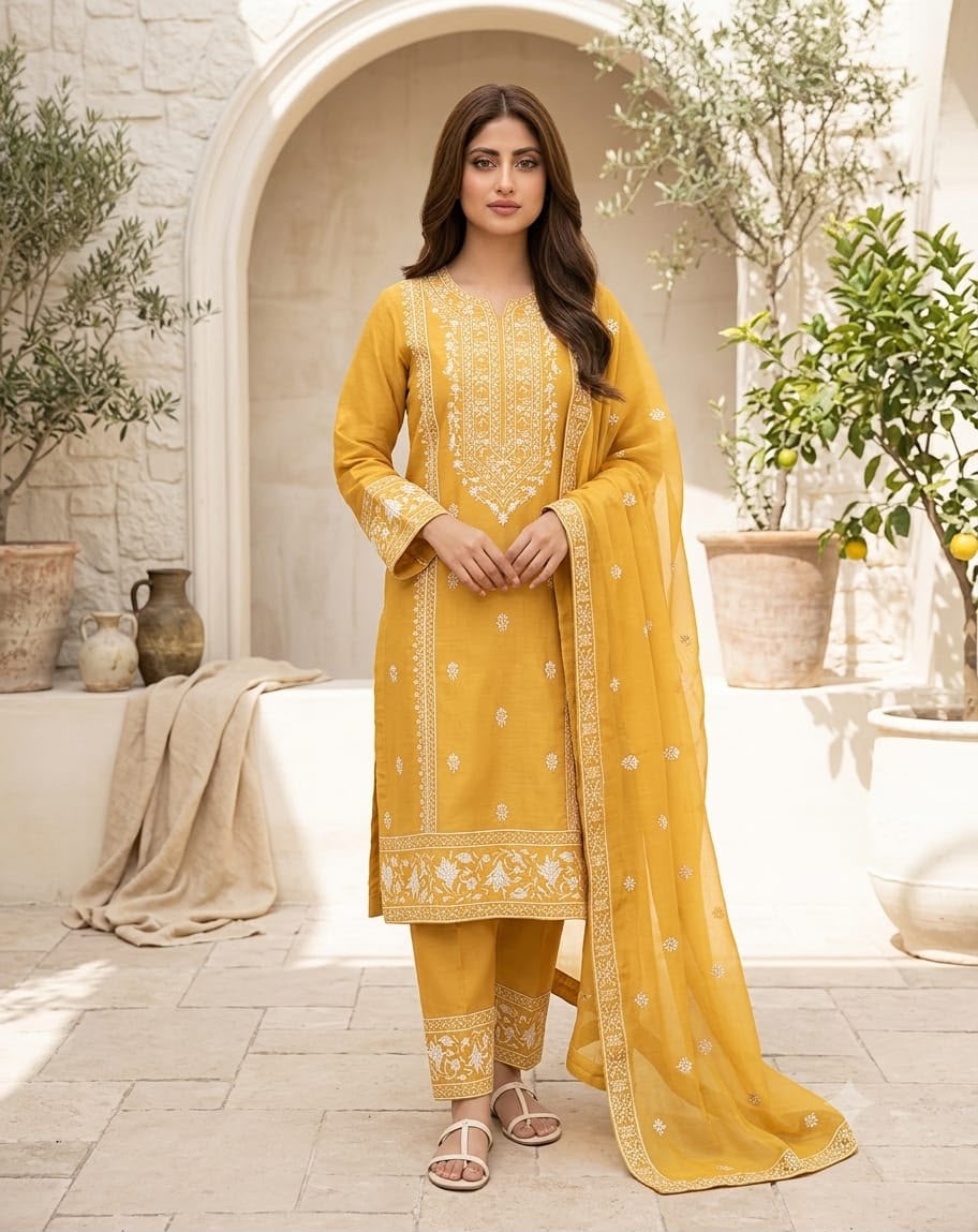 BAREEZE EMBRIODERY 3 PIECE LAWN
