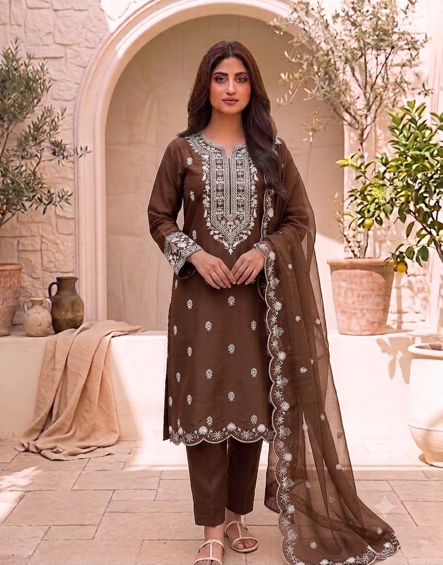BAREEZE EMBRIODERY 3 PIECE LAWN