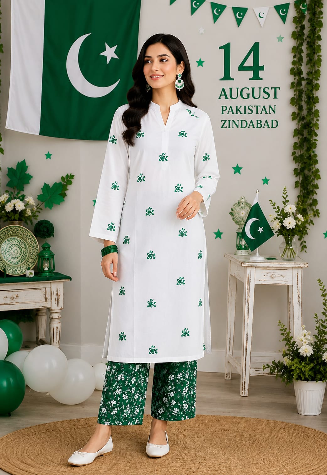 Embroidery 2 PC Happy Independence Day Lawn