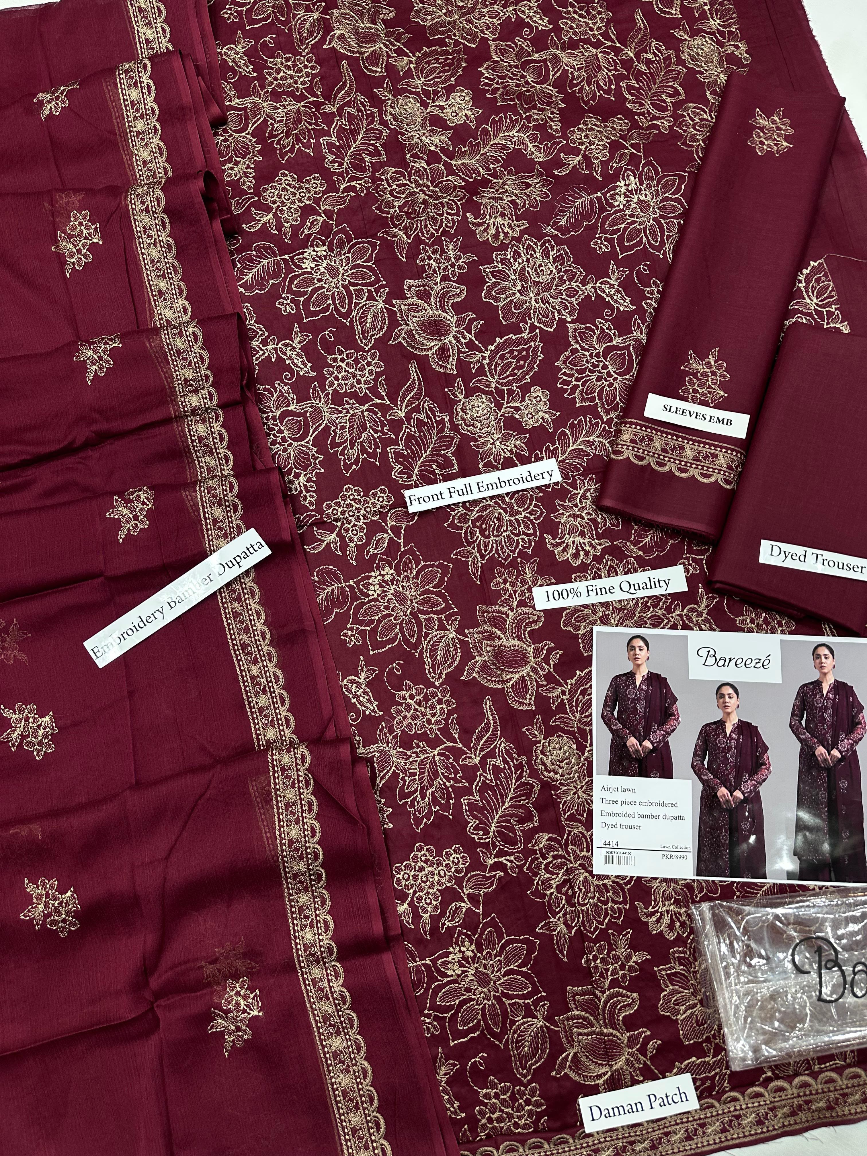 Bareeze Premium Airjet Lawn 3-Piece Suit
