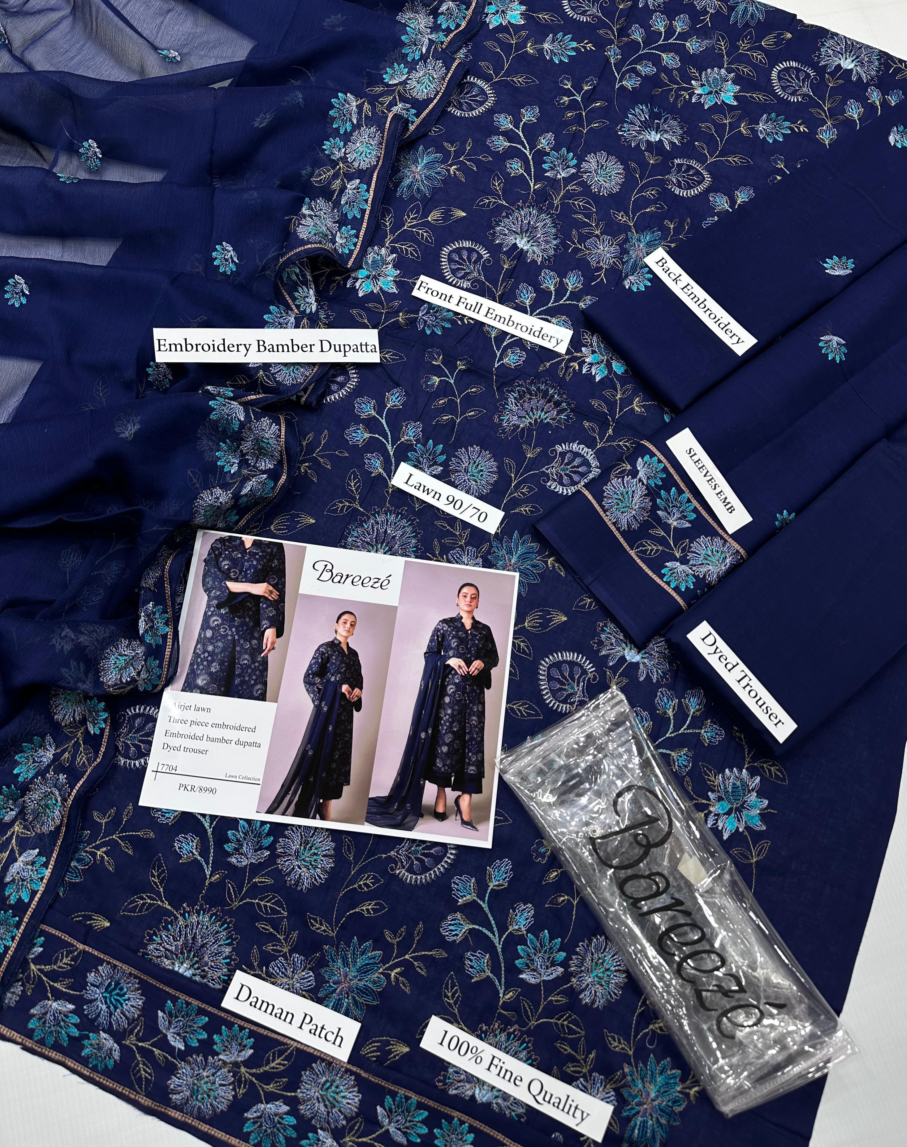 Bareeze Premium Airjet Lawn 3-Piece Suit