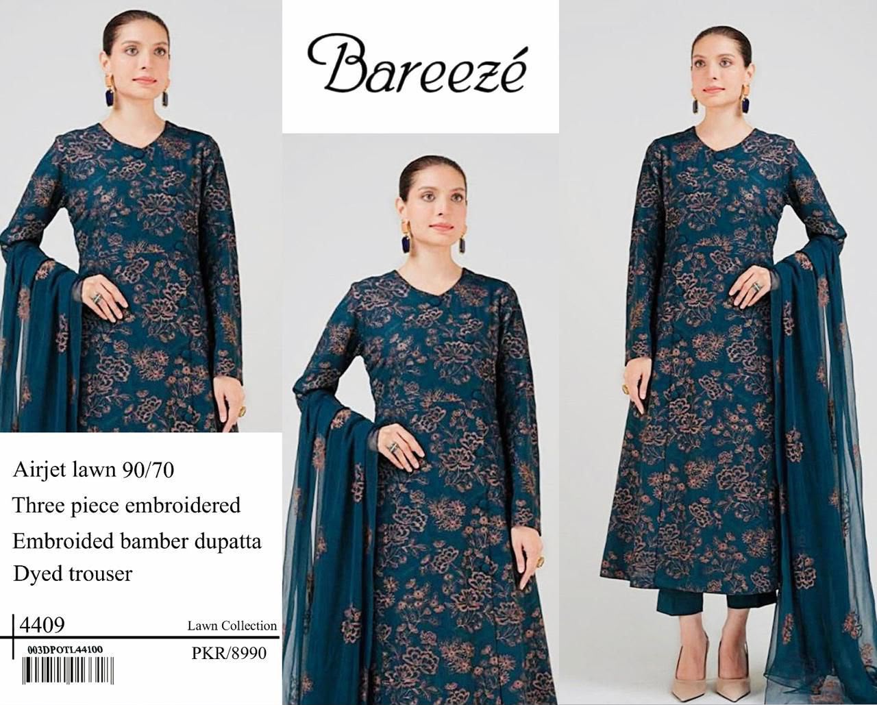 Bareeze Premium Airjet Lawn 3-Piece Suit