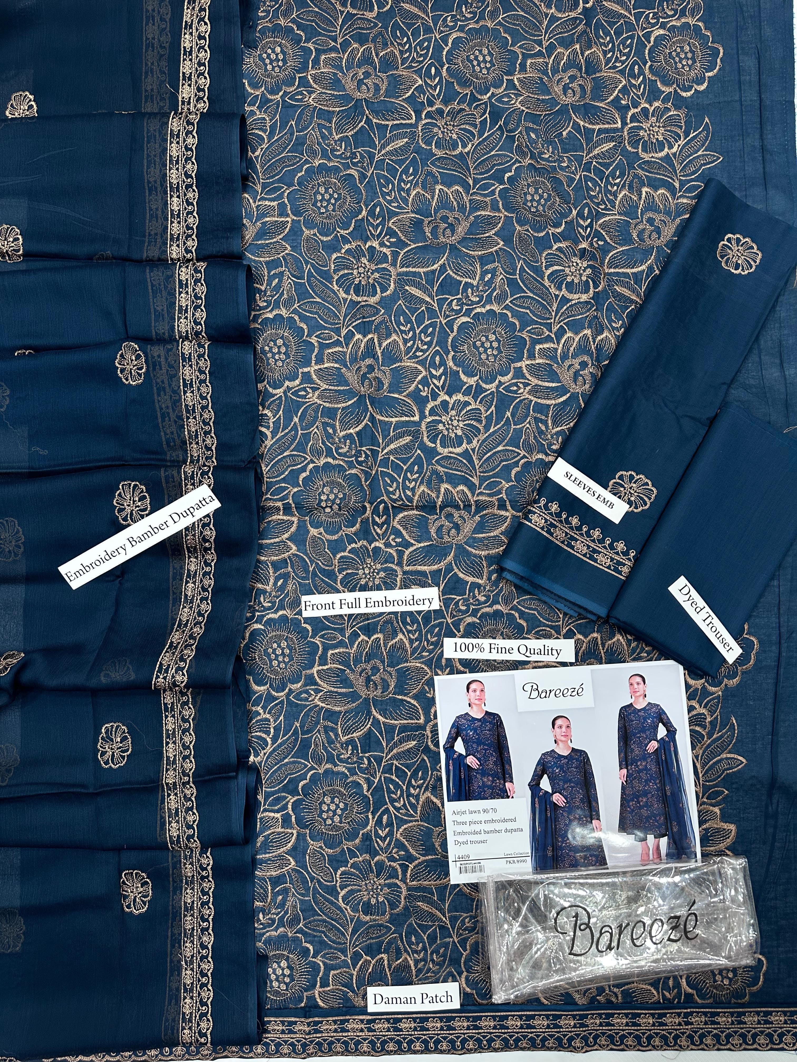 Bareeze Premium Airjet Lawn 3-Piece Suit
