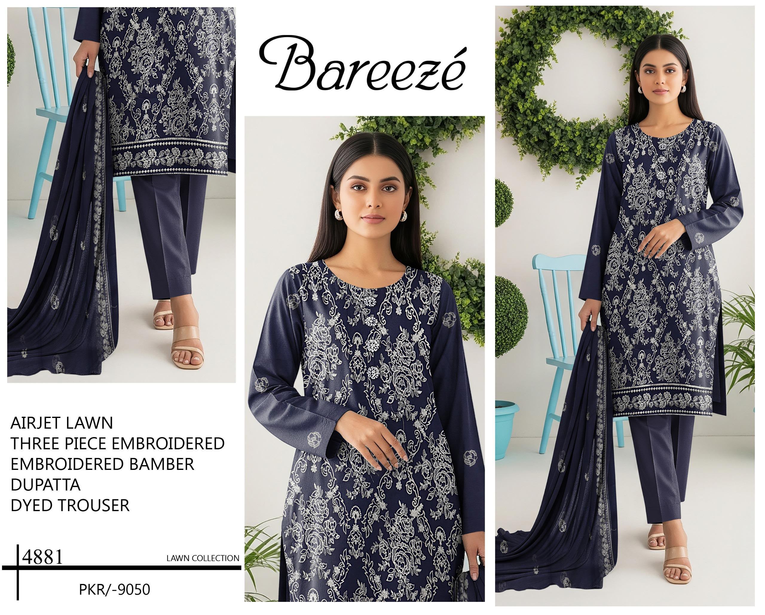 Bareeze Premium Airjet Lawn 3-Piece Suit