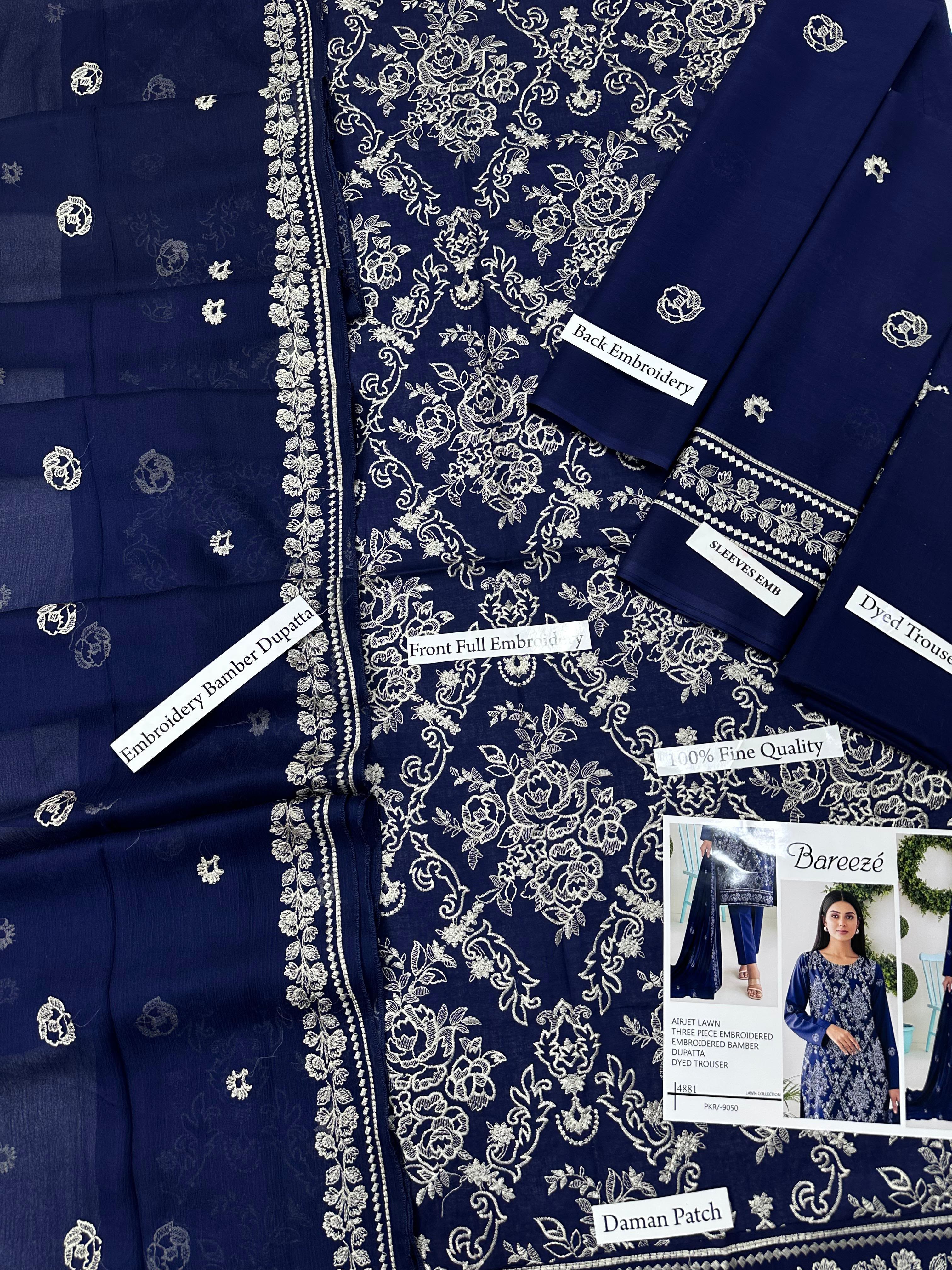 Bareeze Premium Airjet Lawn 3-Piece Suit