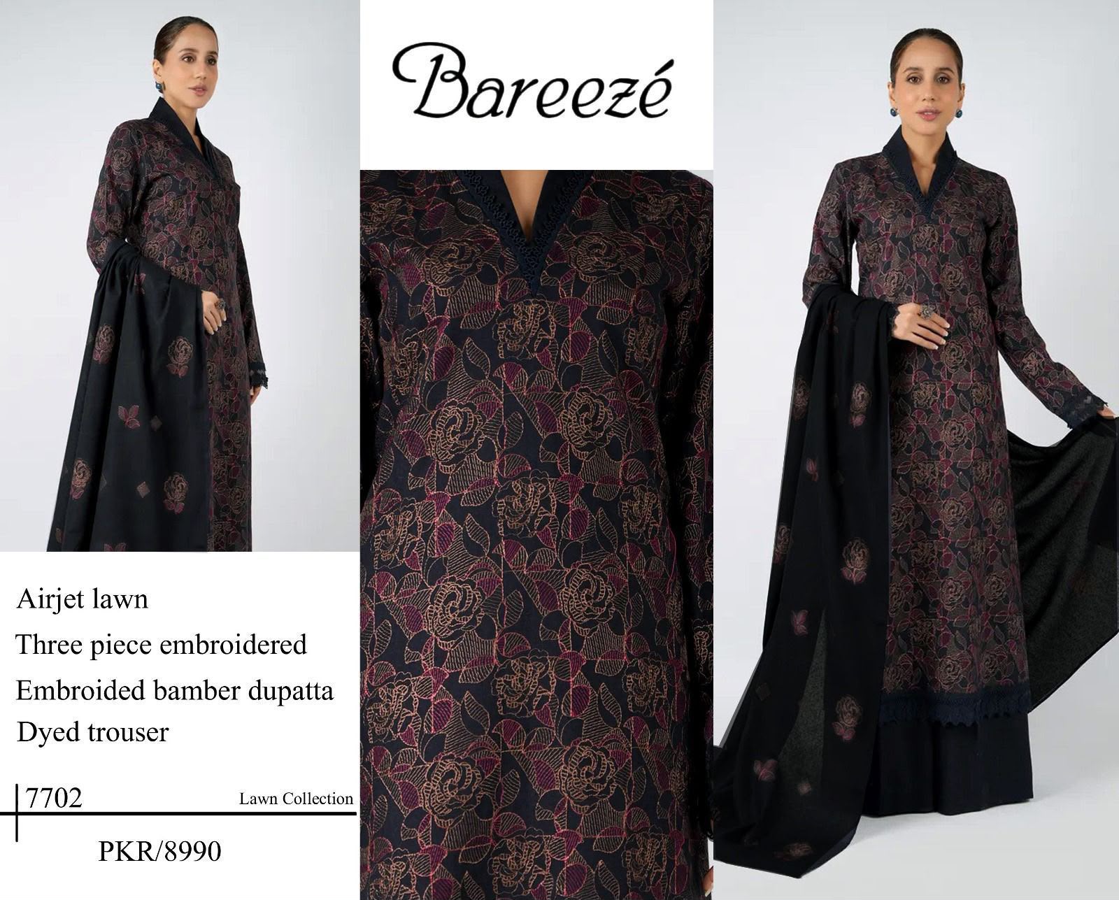 Bareeze Premium Airjet Lawn 3-Piece Suit