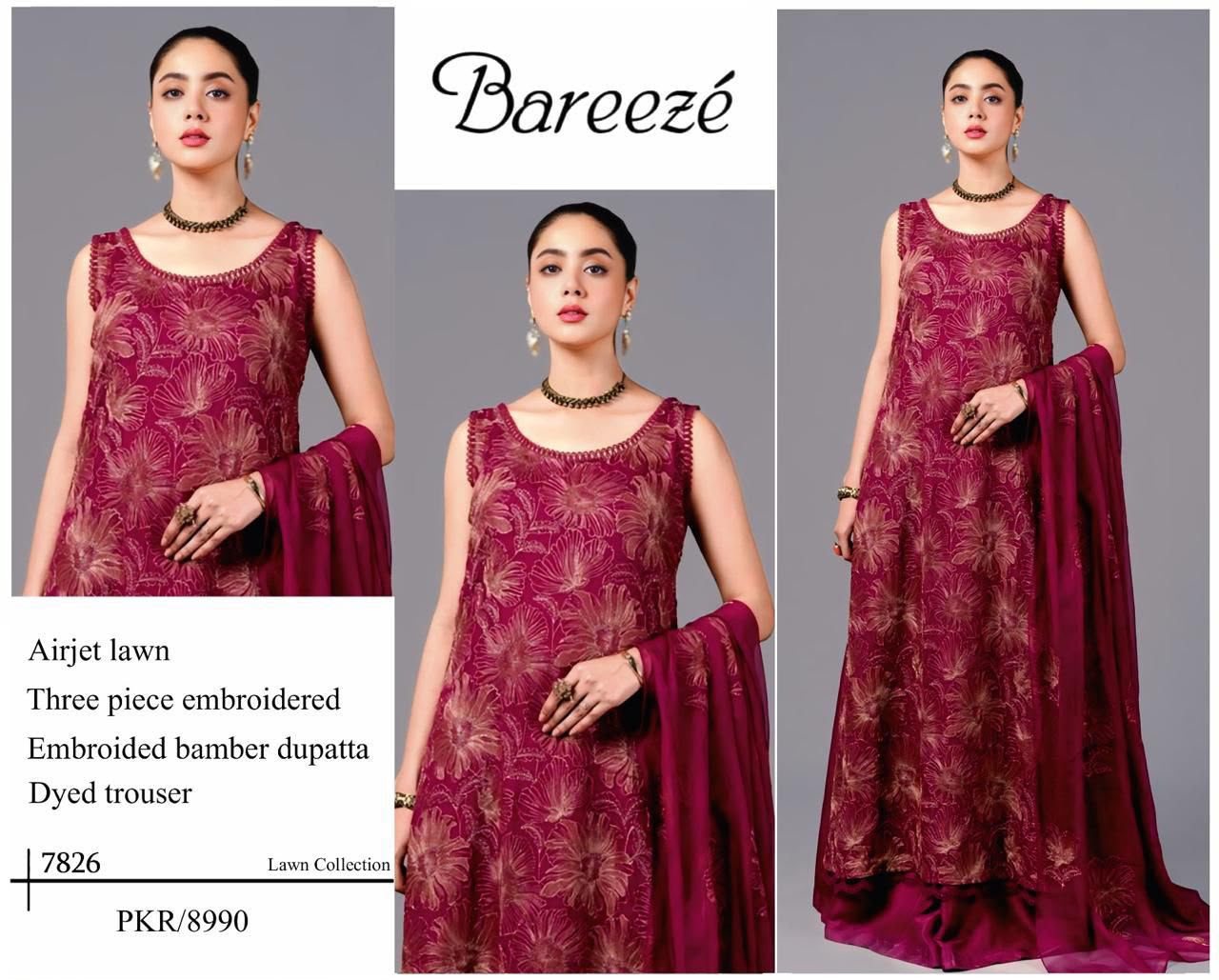 Bareeze Premium Airjet Lawn 3-Piece Suit