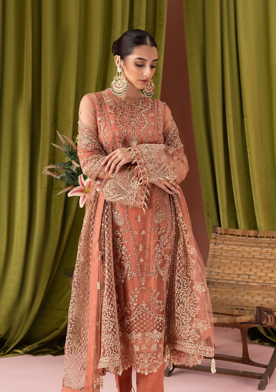 ZAHA – Luxury Net Collection Unstitched 3-Piece Suit
