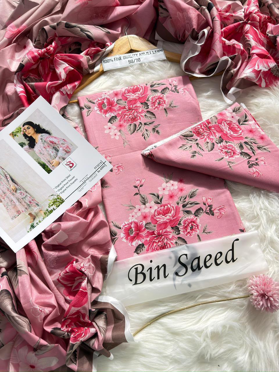 Bin Saeeed Airjet Lawn 3-Piece Suit