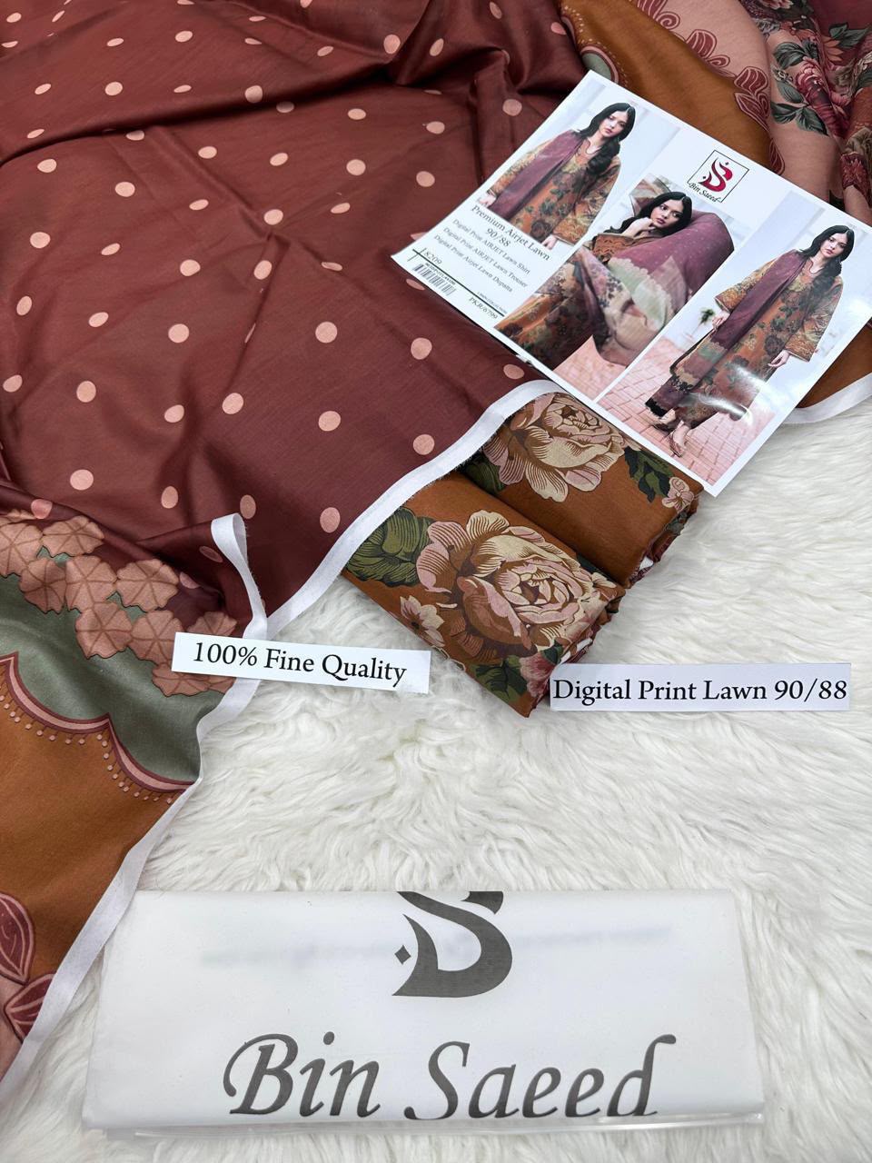 Bin Saeed Airjet Lawn 3-Piece Suit