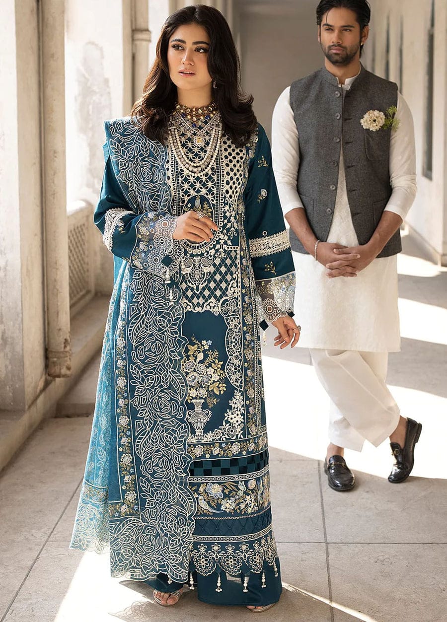 MAHNUR* embroidered lawn luxury unstitched 3pc