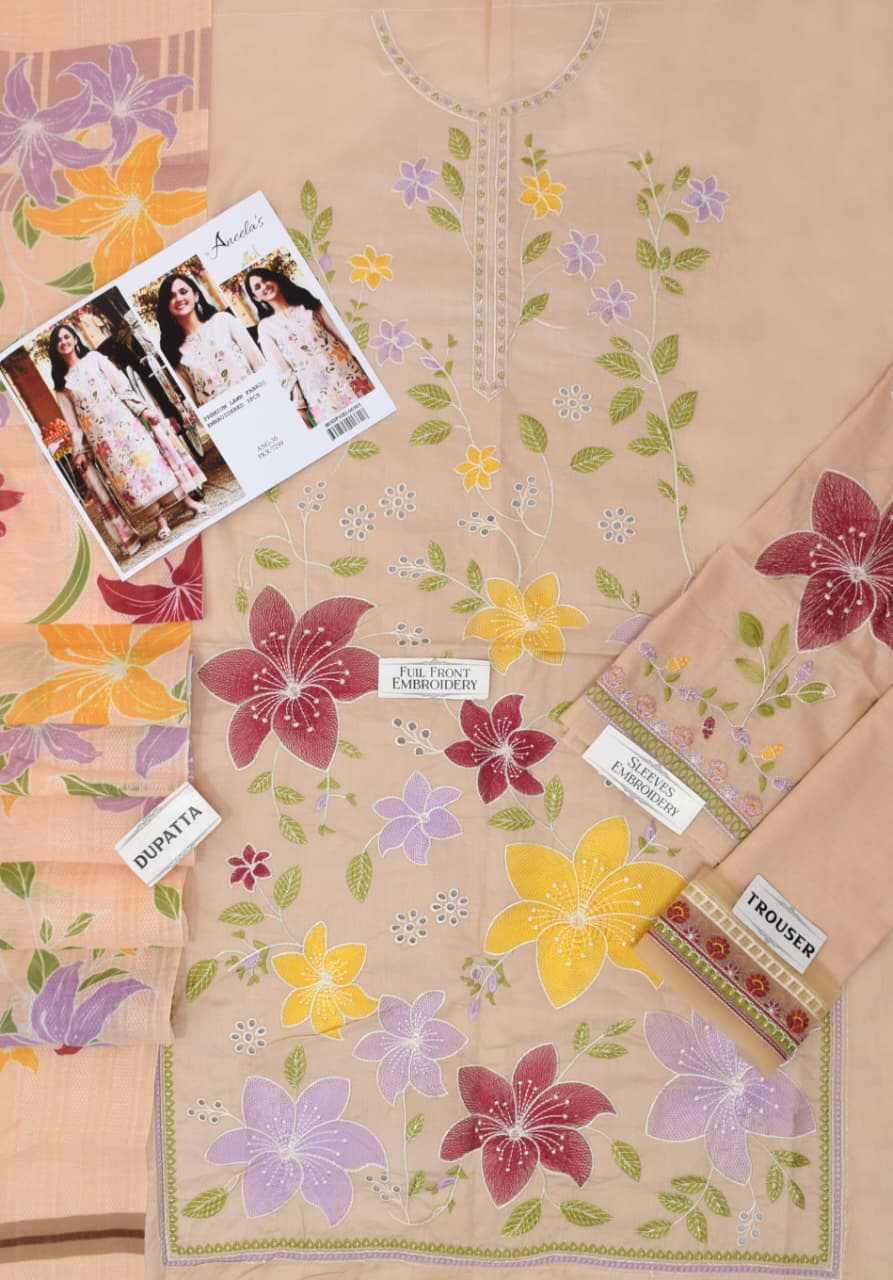 ANEELA'S* lawn embroidered unstitched 3pc