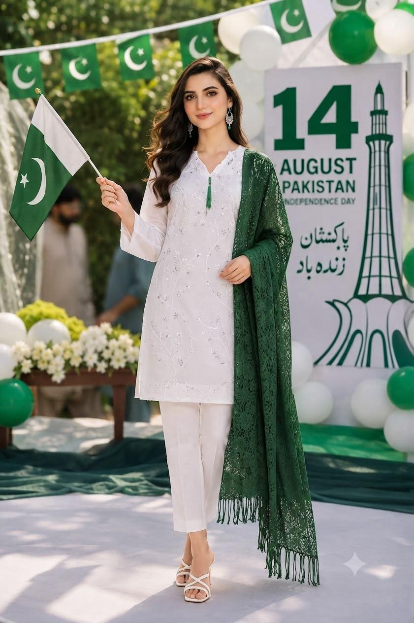 14 AUGUST 3 PC STITCHED FABRICS