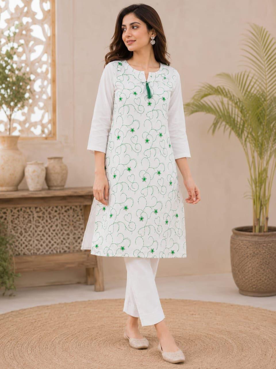 14 August 2 PC STITCHED EMBROIDERY NATIONAL DRESS