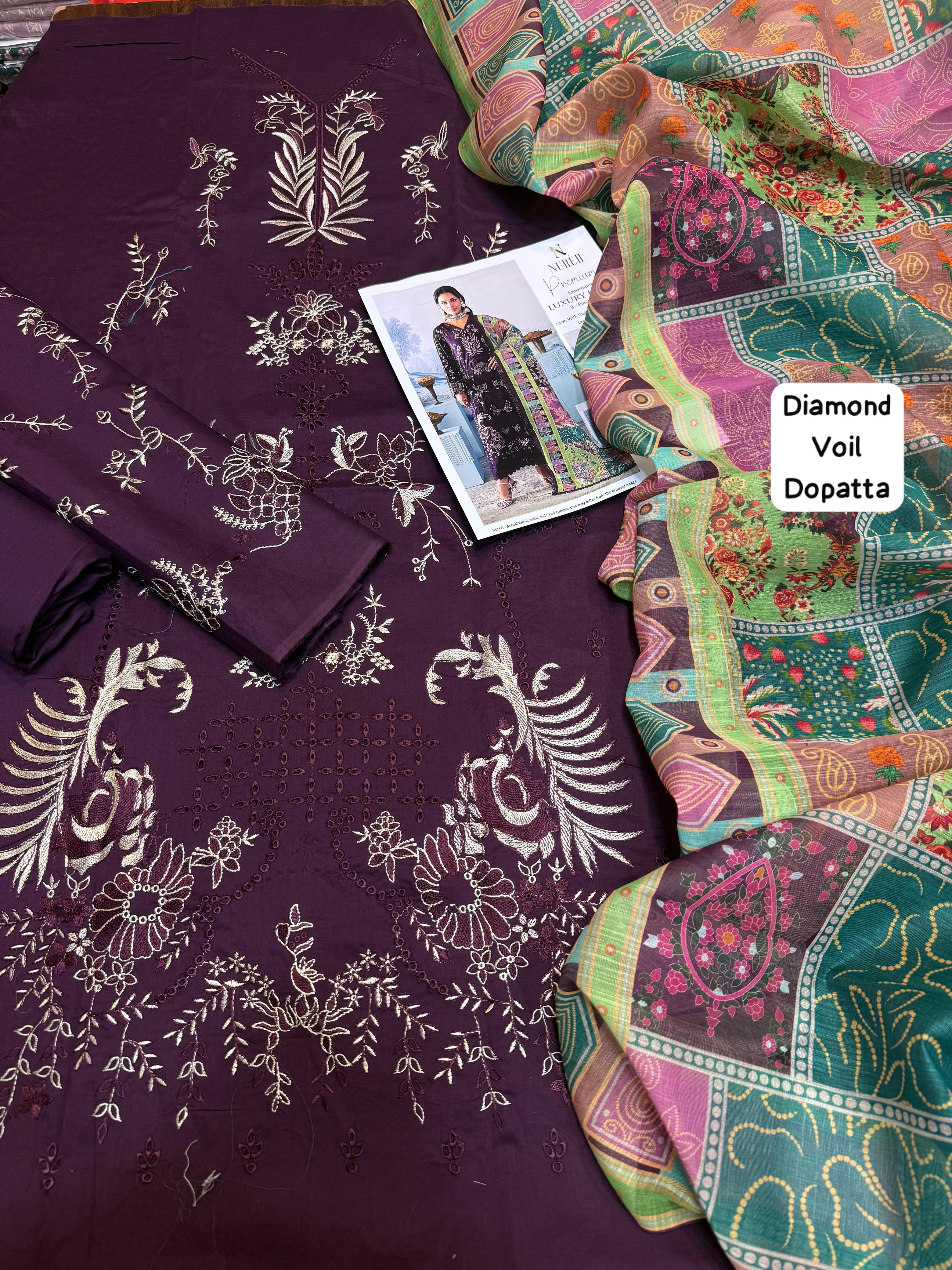 NUREH-3 Piece Lawn Luxury Collection
