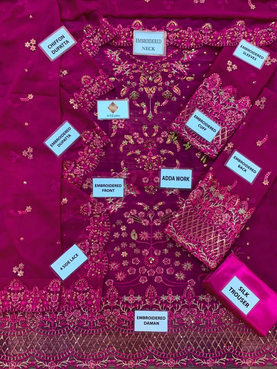 EMAAN ADEEL Luxury 3 Piece Chiffon