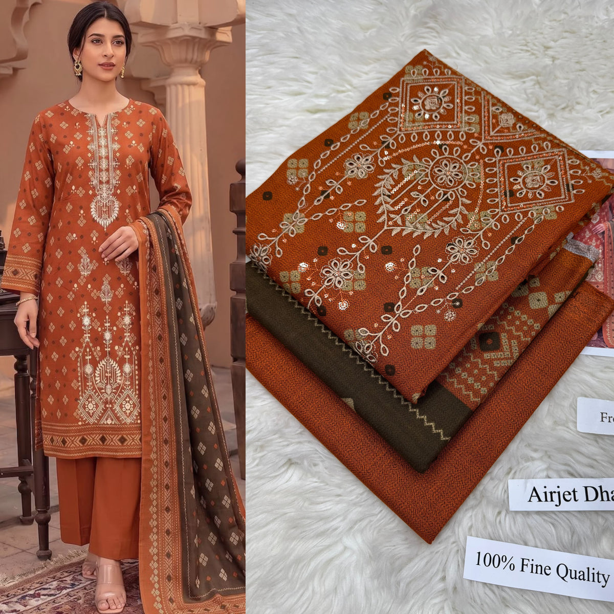 Dhanak with Dhanak Dupatta 3 Piece suit