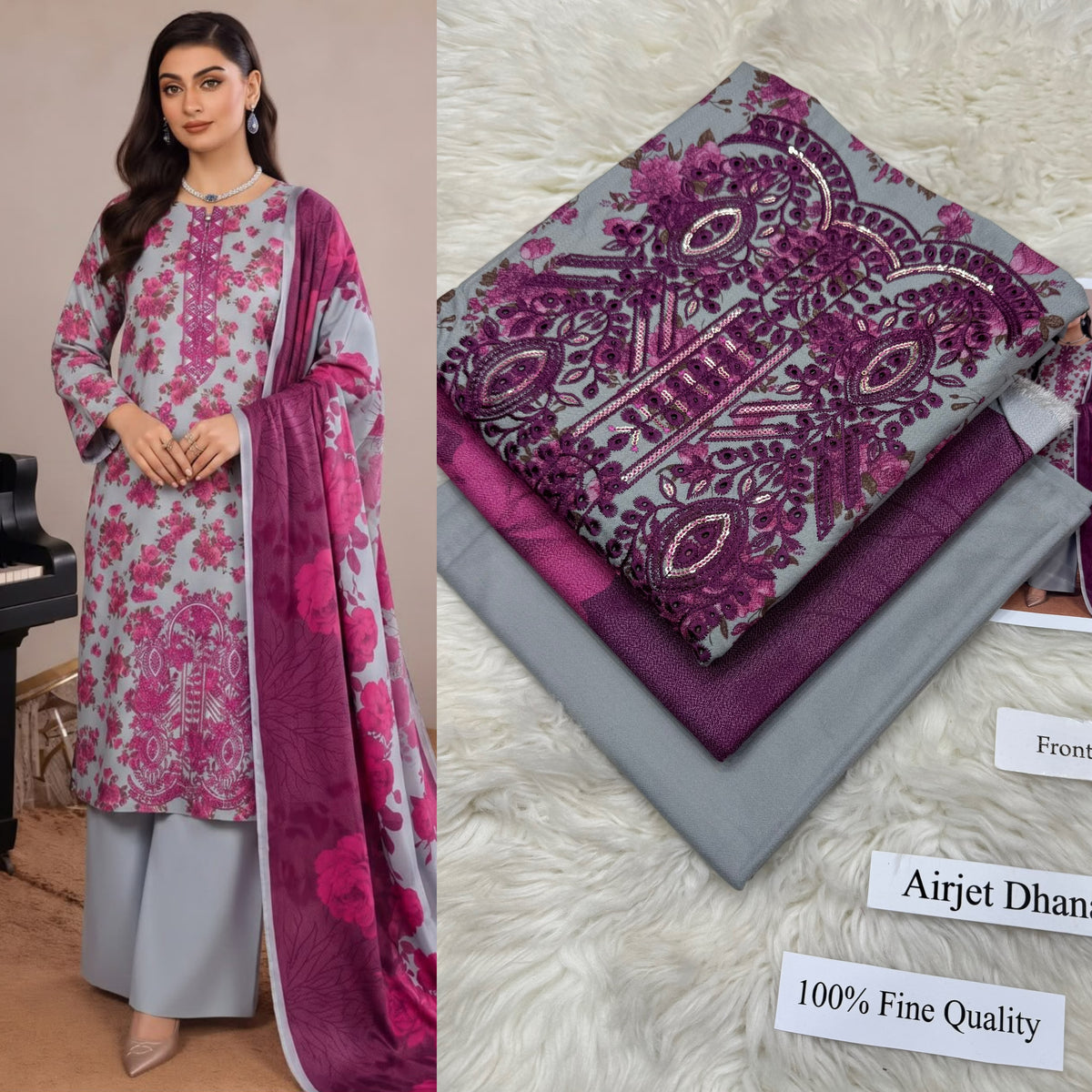 Dhanak with Dhanak Dupatta 3 Piece suit