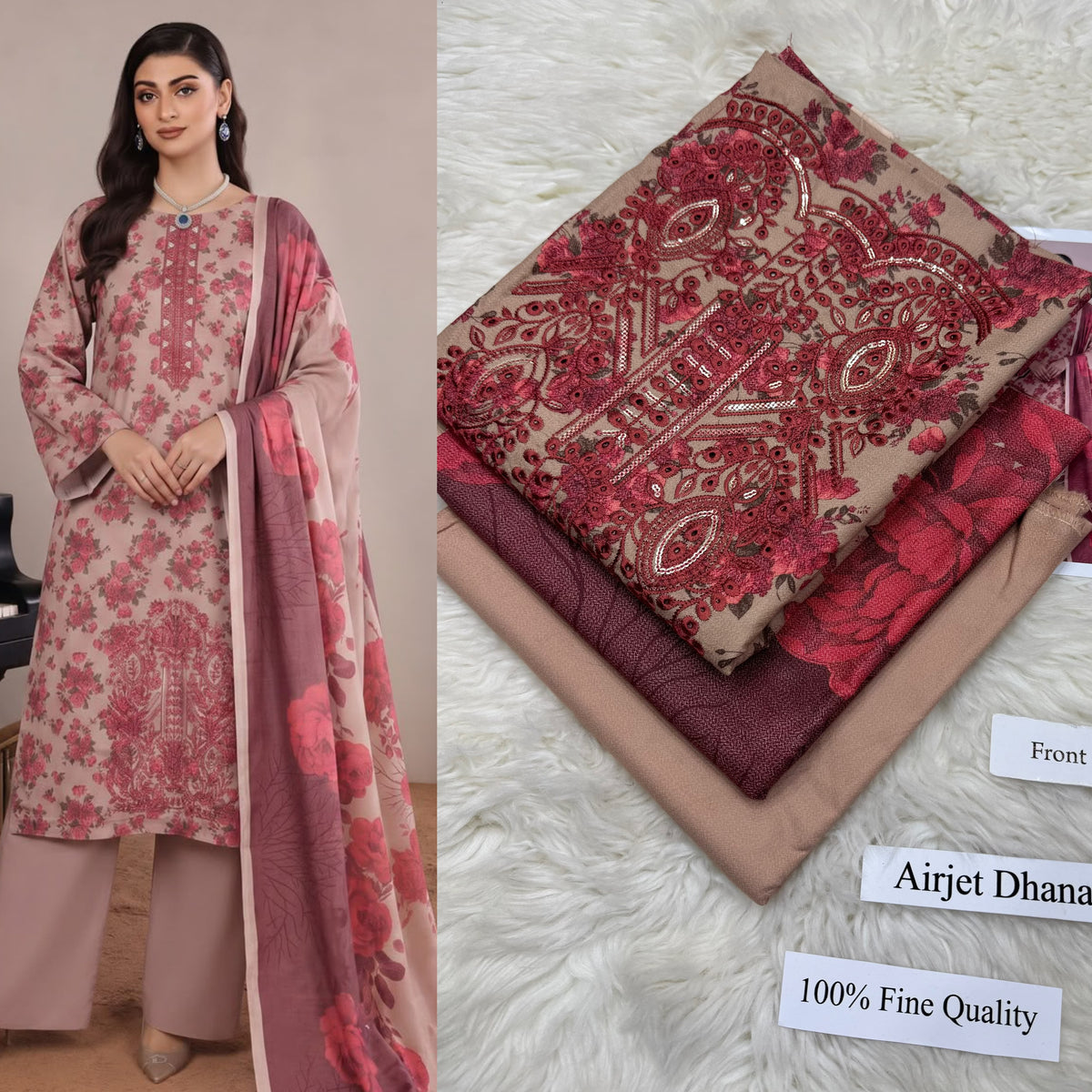 Dhanak with Dhanak Dupatta 3 Piece suit