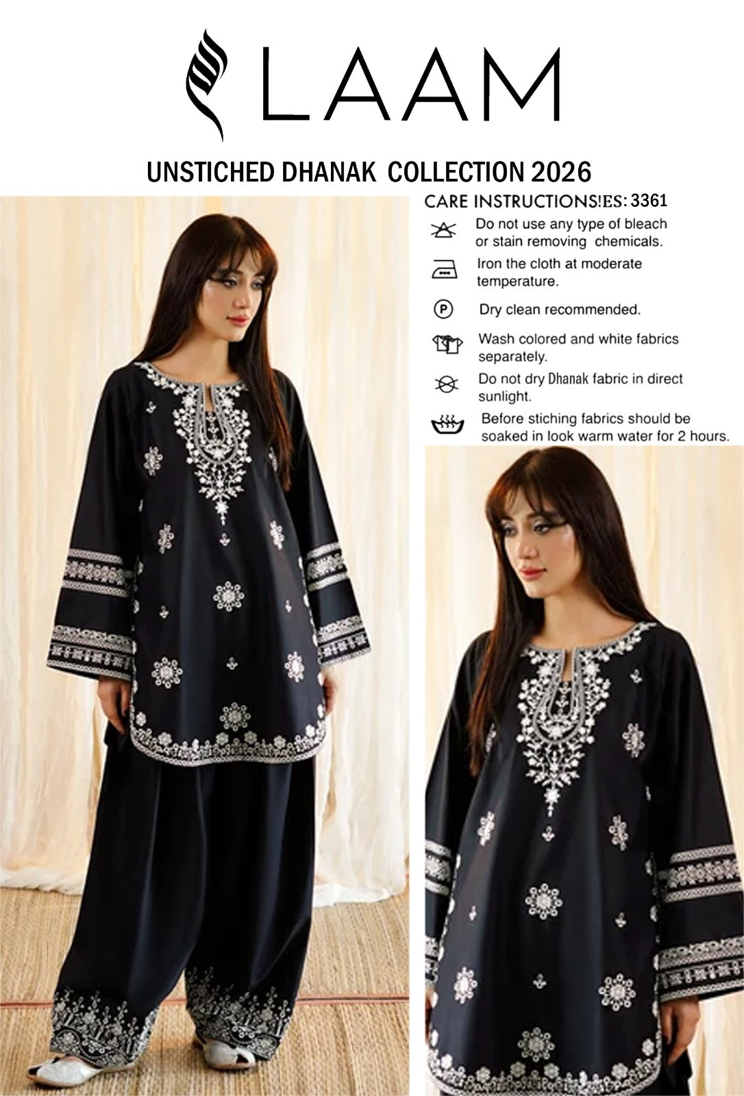 LAAM-DHANAK EMBROIDERED 2PC