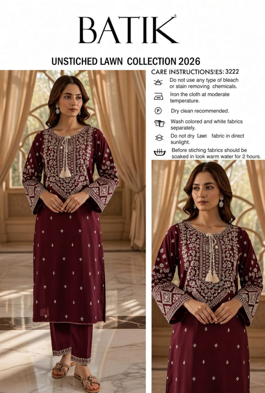 BATIK-DHANAK EMBROIDERED 2PC