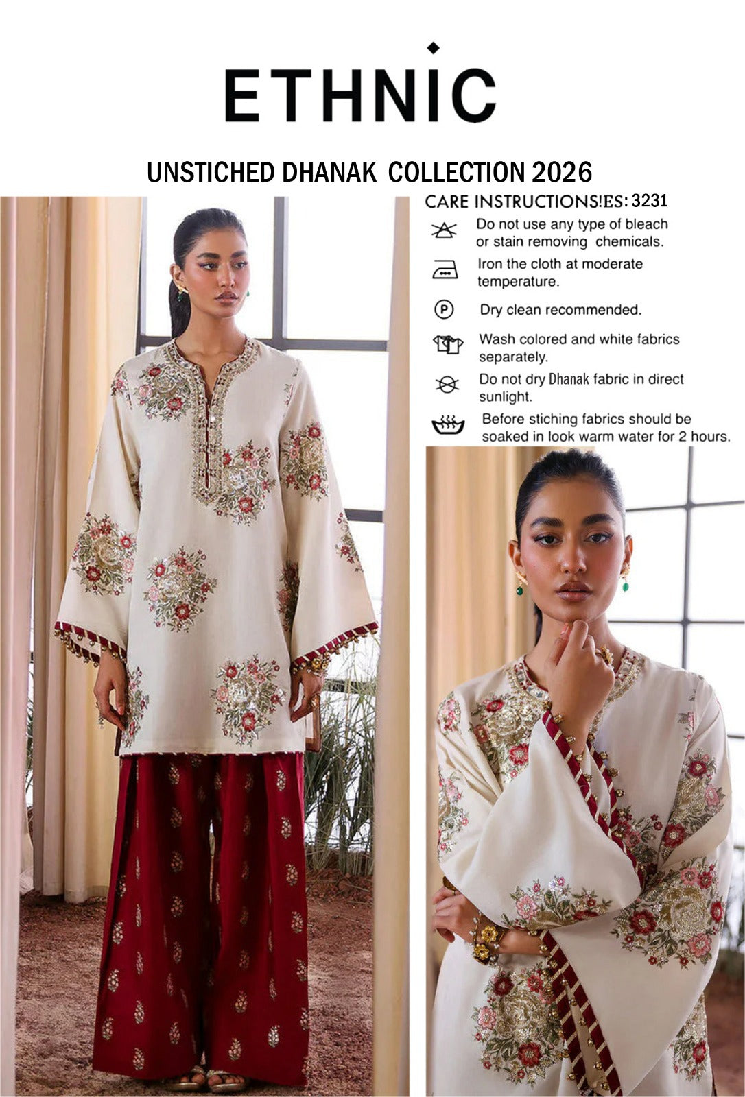 ETHNIC- DHANAK EMBROIDERED 2PC