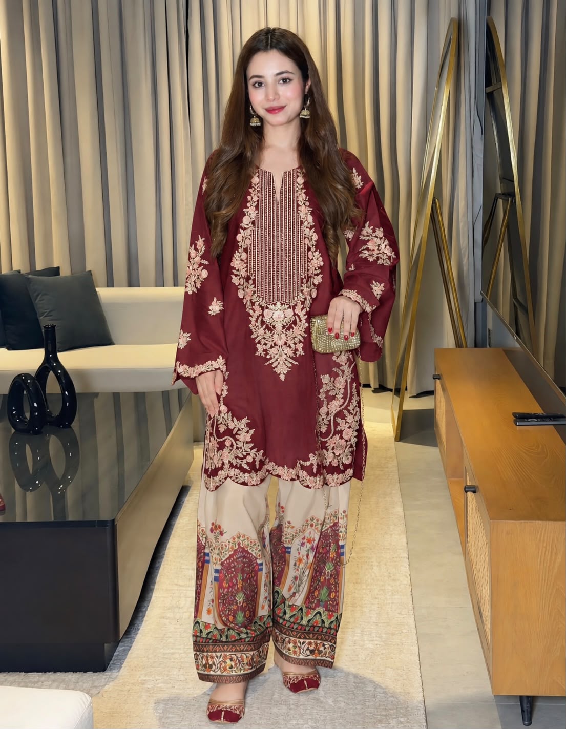 ETHNIC — DHANAK EMBROIDERED 2PC