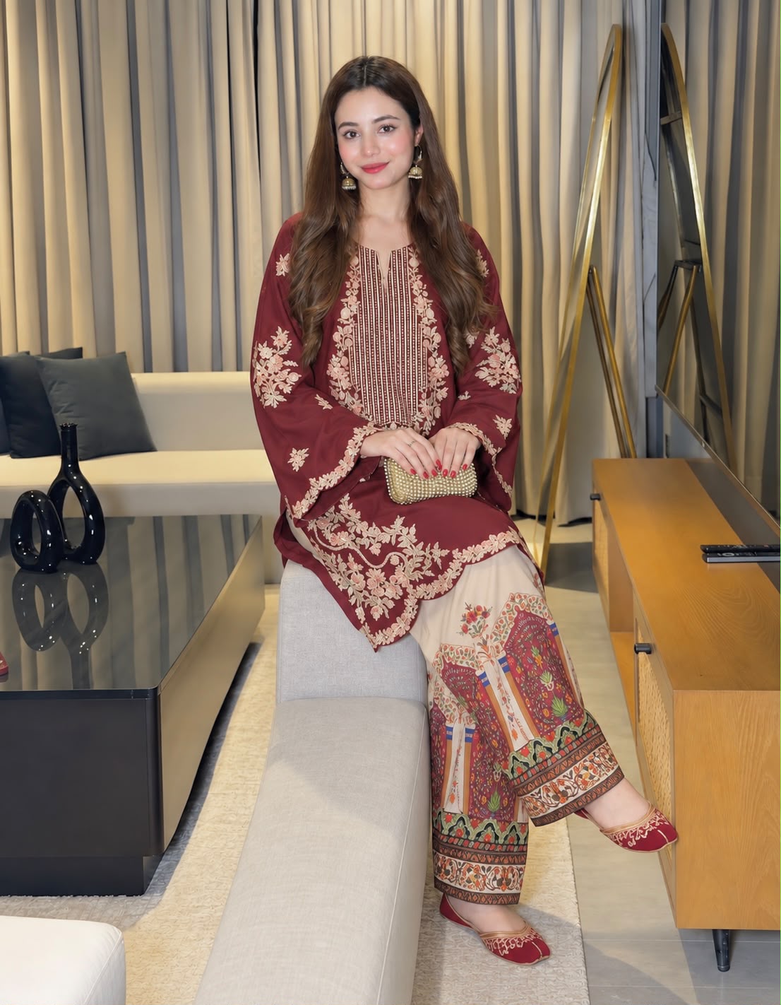 ETHNIC — DHANAK EMBROIDERED 2PC