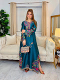 ETHNIC- 2PC UNSTITCHED SILK KAFTAN