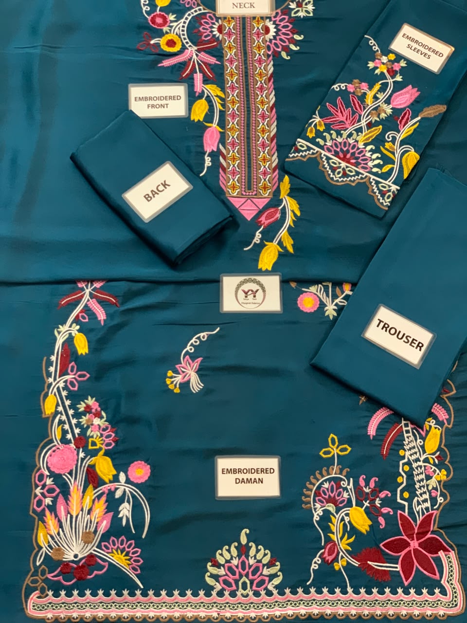 ETHNIC- 2PC UNSTITCHED SILK KAFTAN