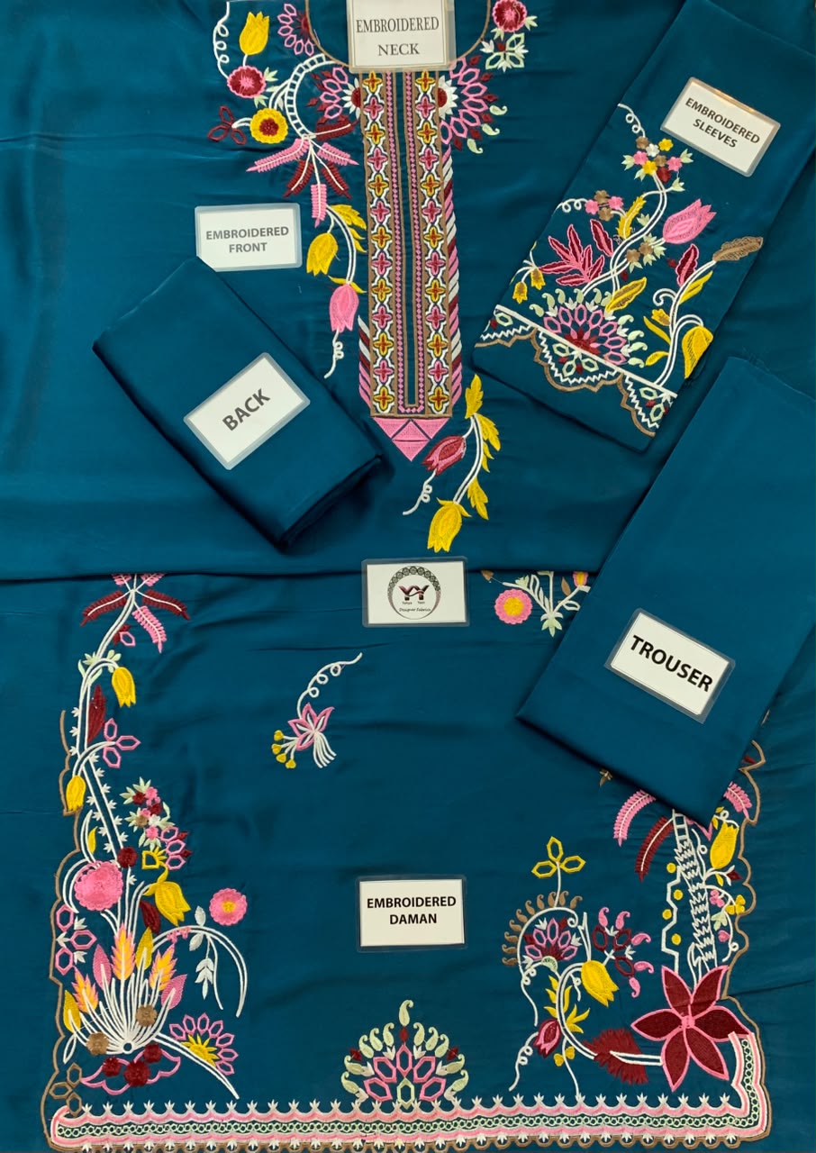 ETHNIC- 2PC UNSTITCHED SILK KAFTAN