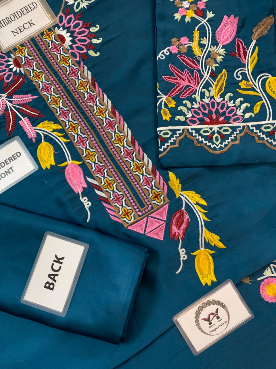 ETHNIC- 2PC UNSTITCHED SILK KAFTAN