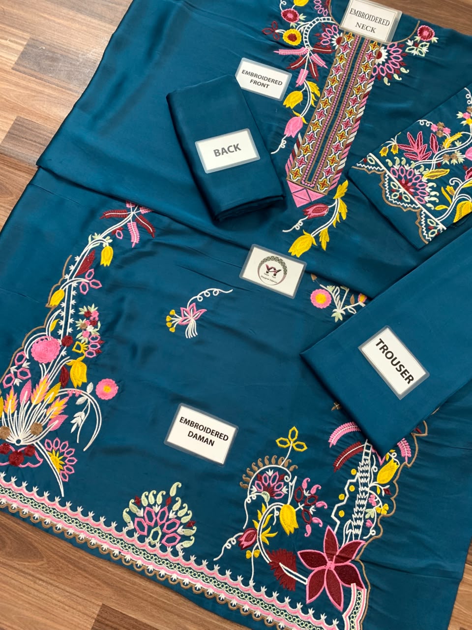 ETHNIC- 2PC UNSTITCHED SILK KAFTAN
