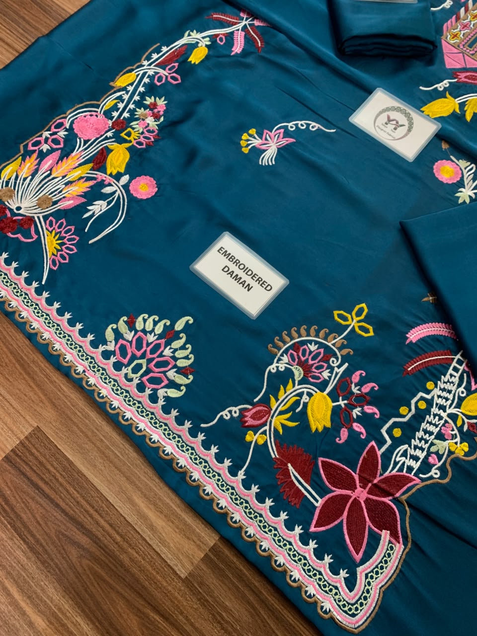 ETHNIC- 2PC UNSTITCHED SILK KAFTAN
