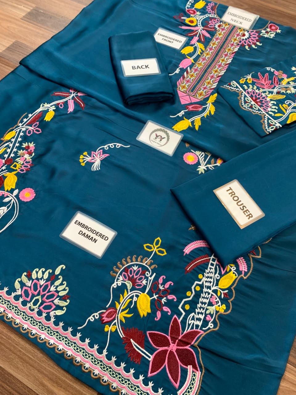 ETHNIC- 2PC UNSTITCHED SILK KAFTAN