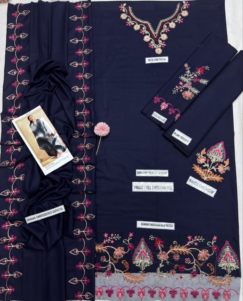 QALAMKAR – PREMIUM 3PC DHANAK SUIT
