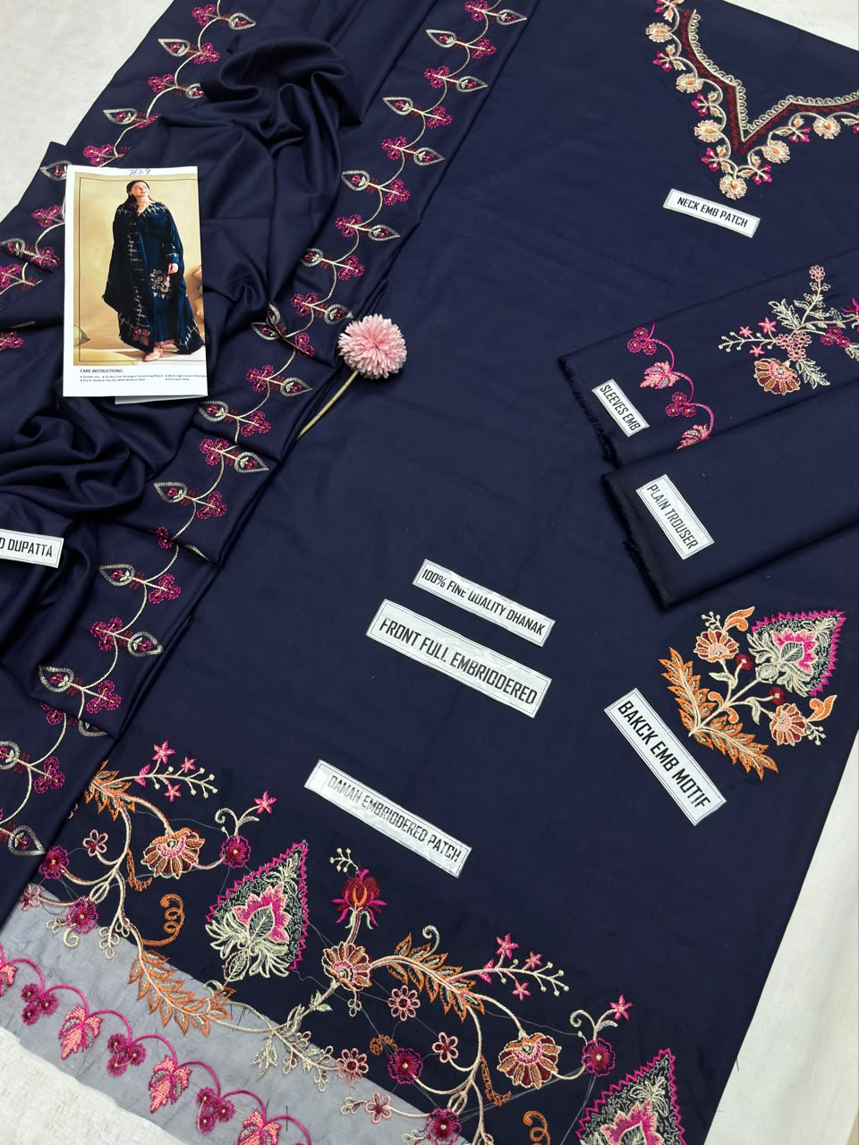 QALAMKAR – PREMIUM 3PC DHANAK SUIT