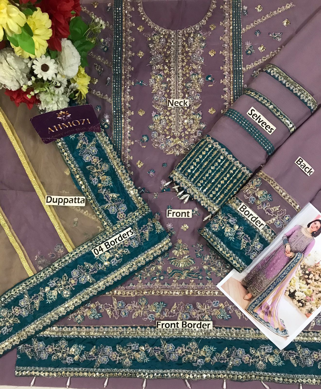 CHARIZMA Chiffon/Net Collection | Luxury Unstitched 3-Piece Suit