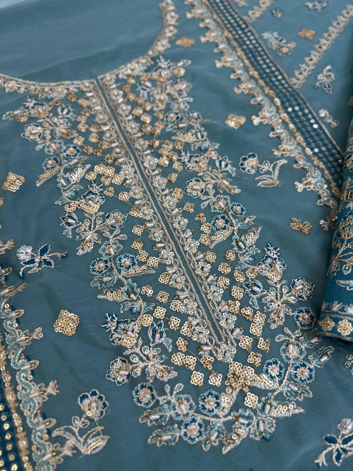 CHARIZMA Luxury Chiffon/Net Unstitched 3-Piece Suit