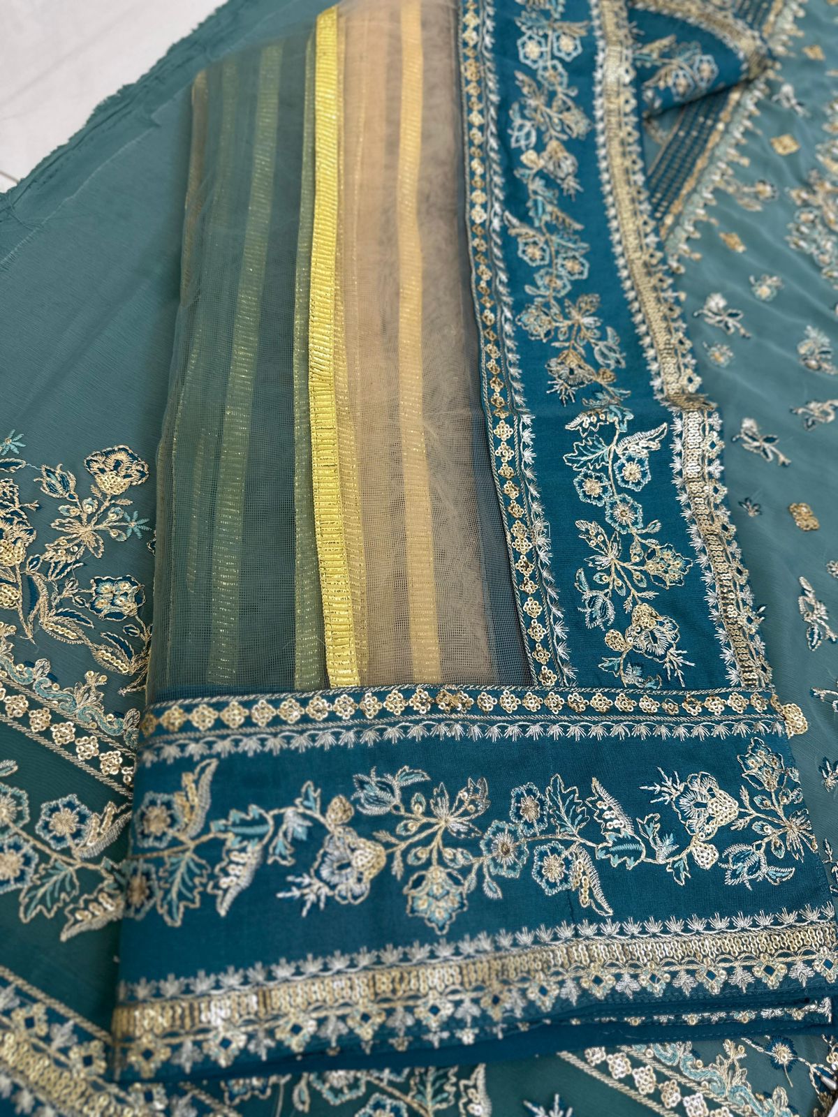 CHARIZMA Luxury Chiffon/Net Unstitched 3-Piece Suit
