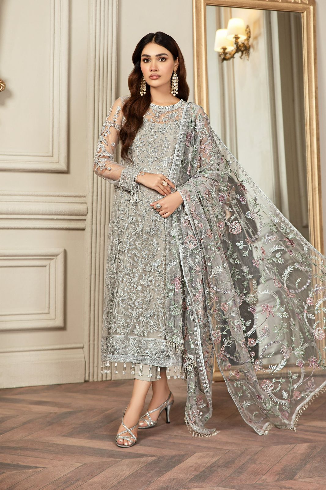 ZARIF Luxury Net Collection | Unstitched 3-Piece Suit with Inner