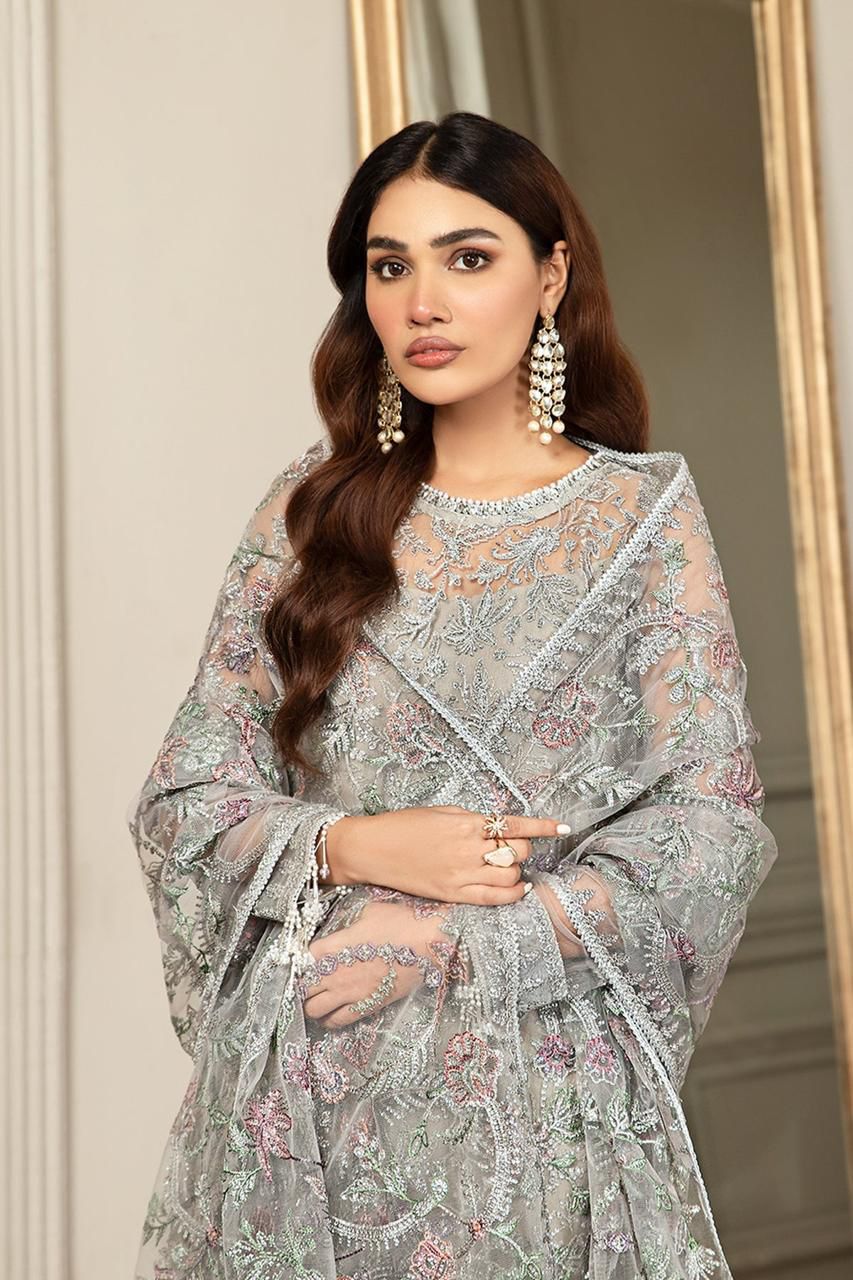 ZARIF Luxury Net Collection | Unstitched 3-Piece Suit with Inner