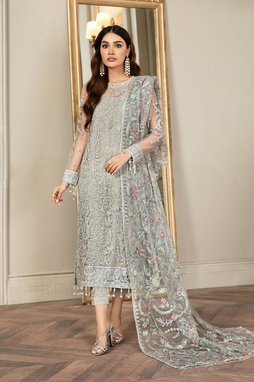 ZARIF Luxury Net Collection | Unstitched 3-Piece Suit with Inner