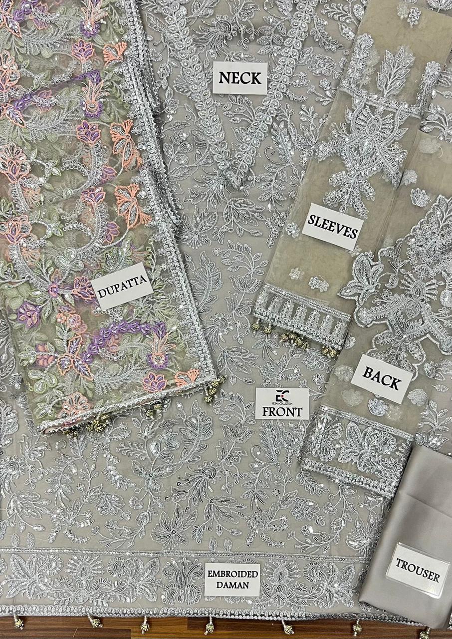 ZARIF Luxury Net Collection | Unstitched 3-Piece Suit with Inner