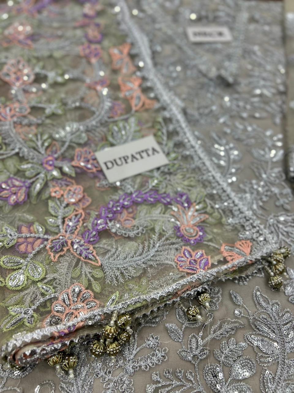 ZARIF Luxury Net Collection | Unstitched 3-Piece Suit with Inner