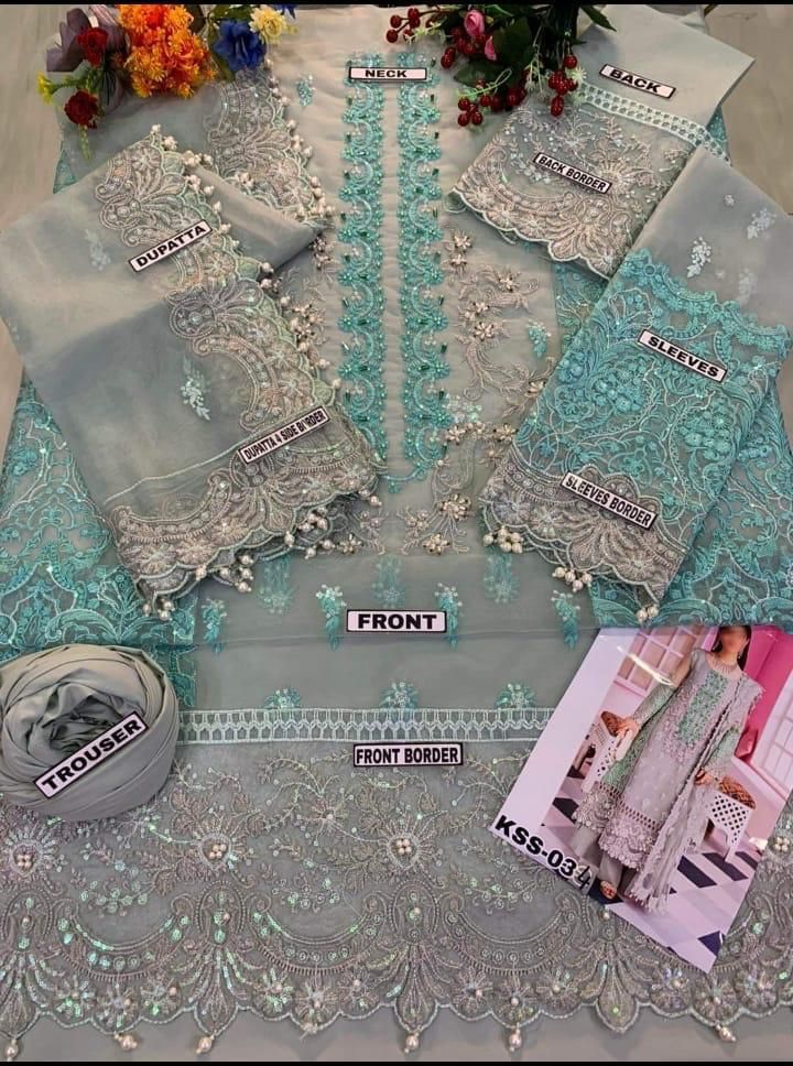 ELAAF Bridal Organza Collection | Luxury Unstitched 3-Piece Suit