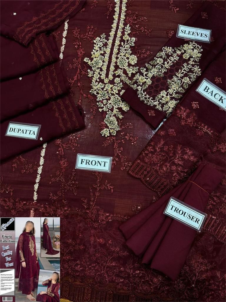 AZURE Wedding Collection | Luxury Unstitched 3-Piece Chiffon Suit