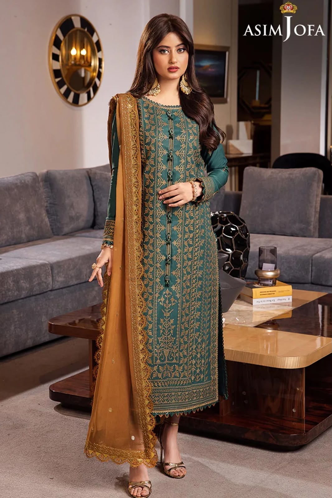 ASIM JOFA Unstitched 3-Piece Embroidered Lawn Suit