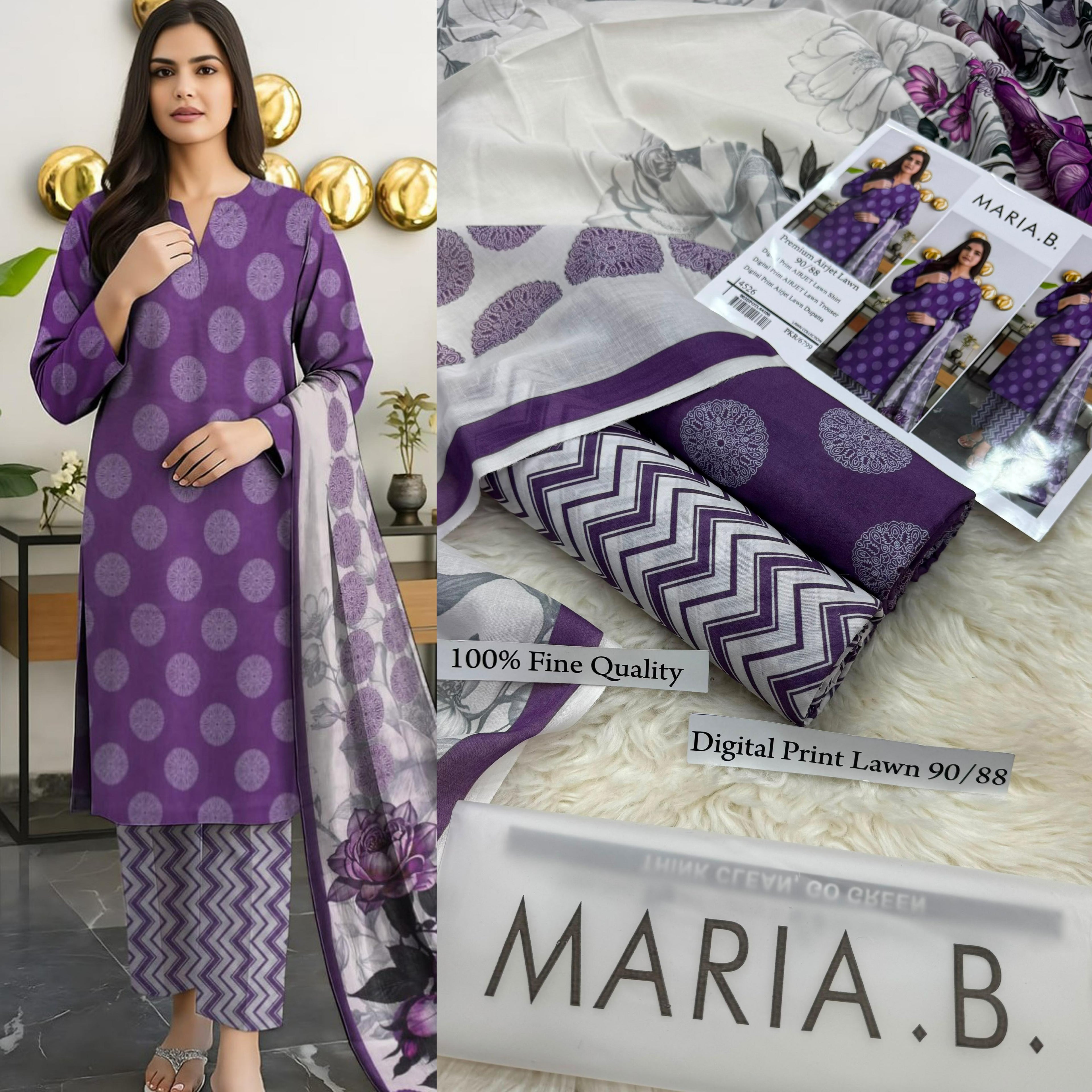 MARIA B Premium Digital Print Airjet 3 pc Lawn